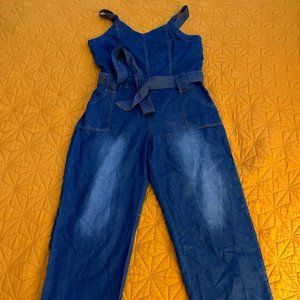 Wide Leg Denim Jumpsuit
